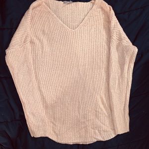 Light Pink V-Neck Sweater